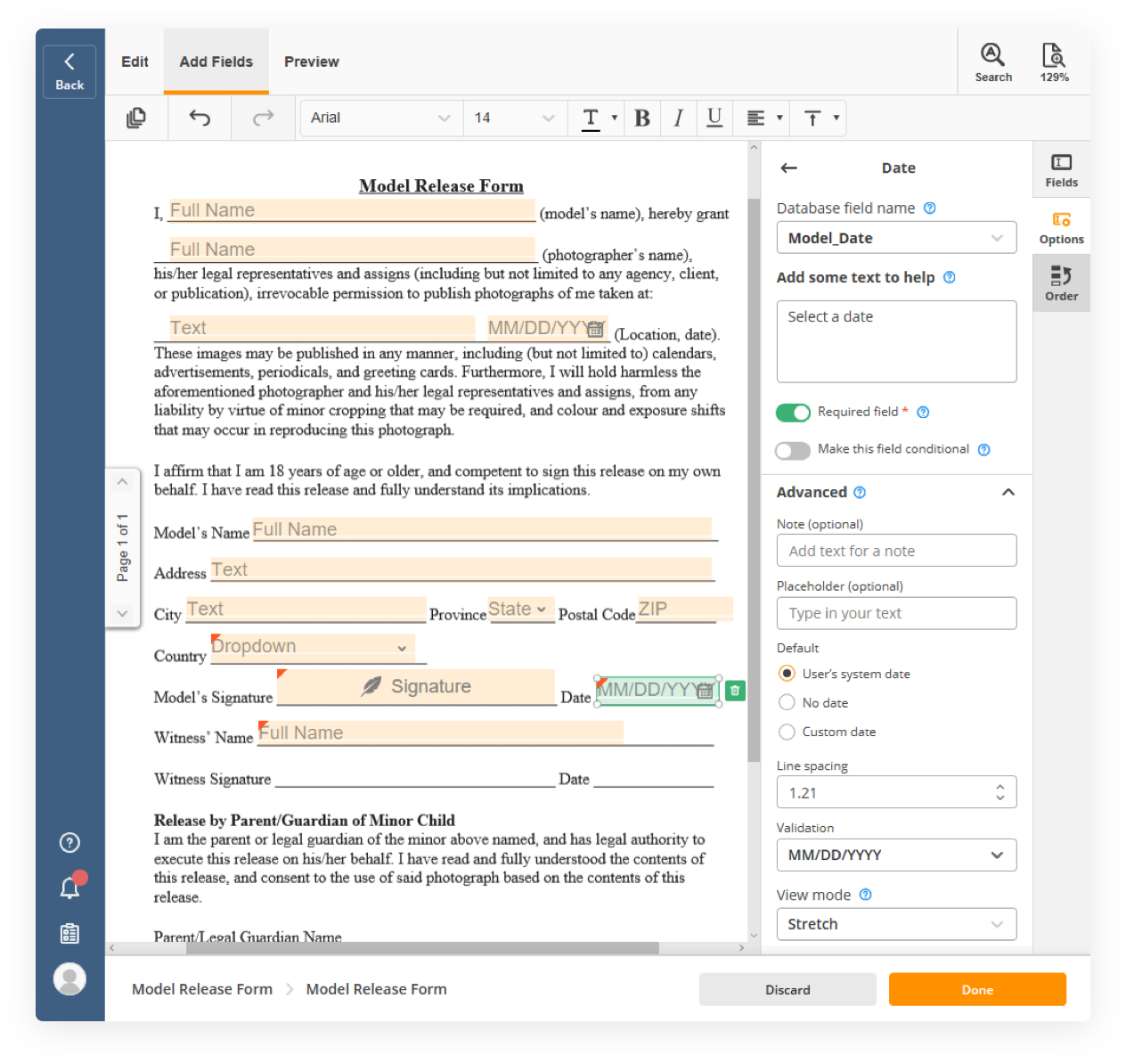 Model release form example in airSlate Model release form example in airSlate
